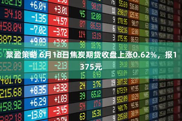 聚盈策略 6月18日焦炭期货收盘上涨0.62%，报1375元